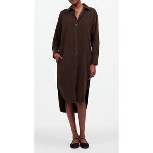 Madewell Corduroy Long-Sleeve Midi Shirtdress size XXS NWOT